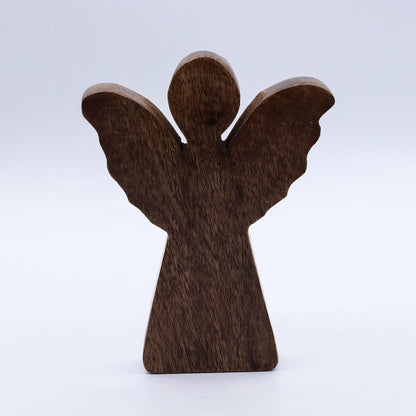 Ángel de madera de mango mediano - decoración dorada