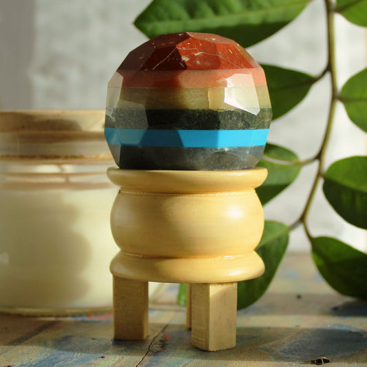 Bola Curativa de Piedras Preciosas y soporte - Siete chakras - Bolas curativas de piedras preciosas