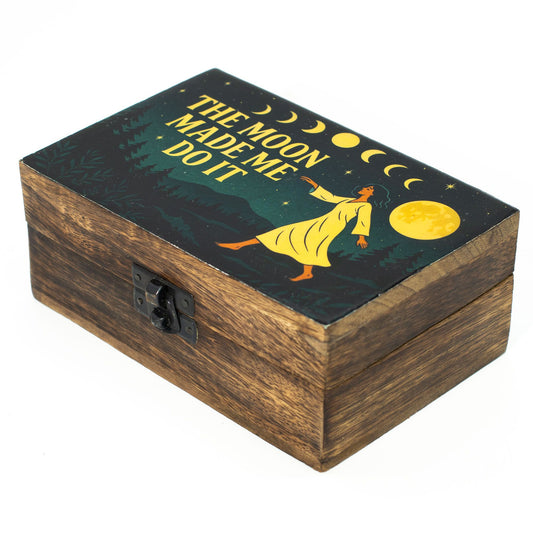 Caja esmaltada mediana - La luna me obligó a hacerlo