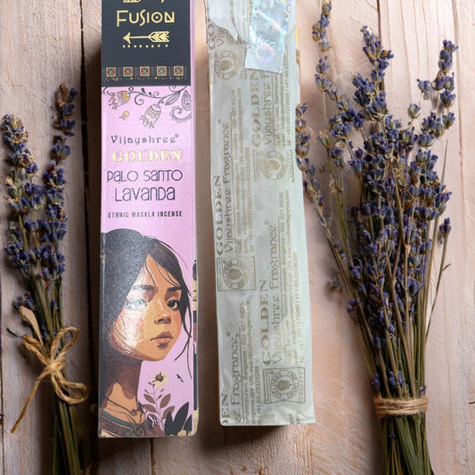 15g Palo Santo Dorado y Lavanda - Varillas de Incienso de Palo Santo