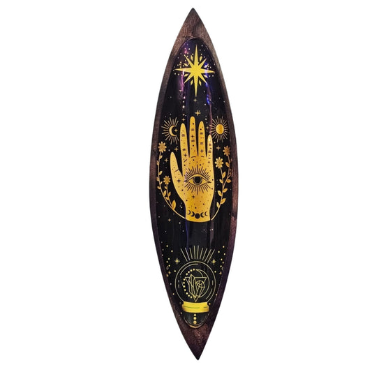 Cuenco de incienso esmaltado - madera de mango - Hamsa