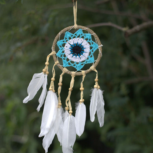 Attrape-rêves - Macramé bleu 12cm (Coloris assortis)
