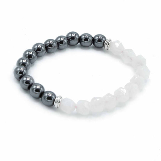 Bracelet Magnétique en Quartz Rose Taillé – Pierres Précieuses