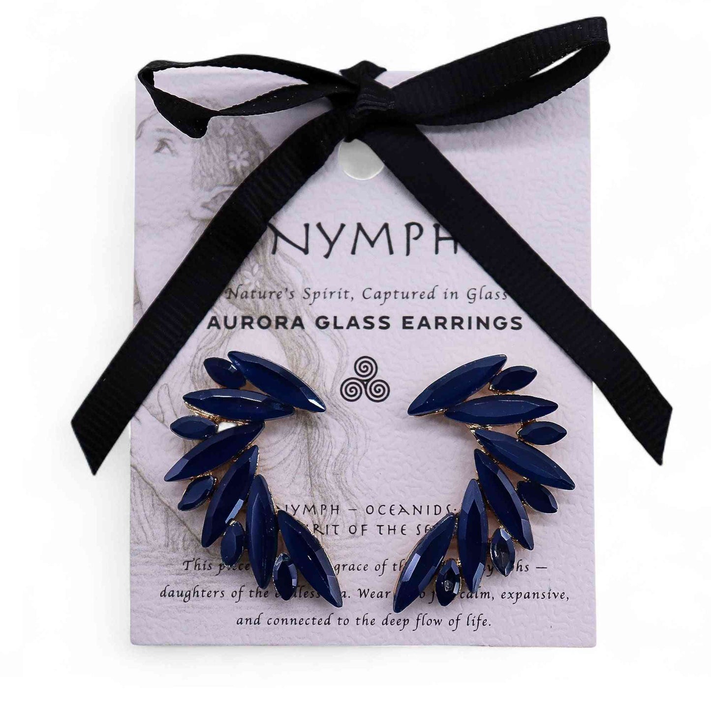 Pendientes de Cristal Vintage - Alas de ángel - Azul