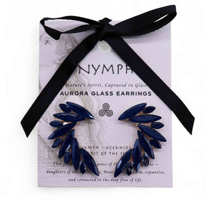 Pendientes de Cristal Vintage - Alas de ángel - Azul