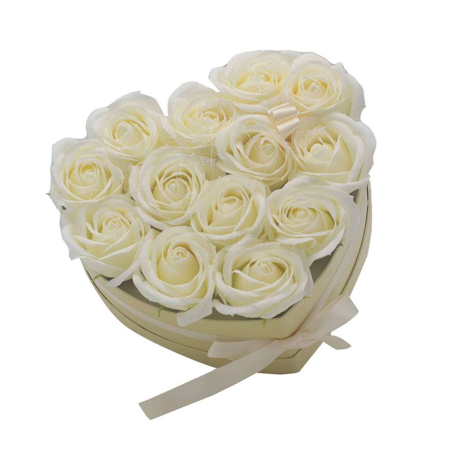 Caja de Regalo - Rosas de Jabón · 13 ud Crema Corazón