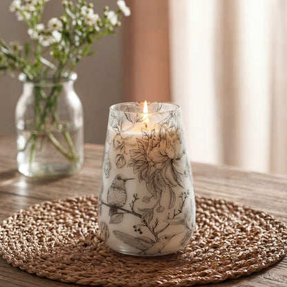 Velas en frasco de vidrio alto - Dibujadas por la llama - Velas en tarros de vidrio, cera de parafina