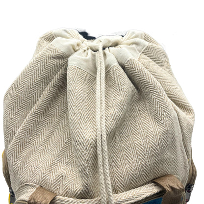 Mochila cuadrada grande de cáñamo Tiedye