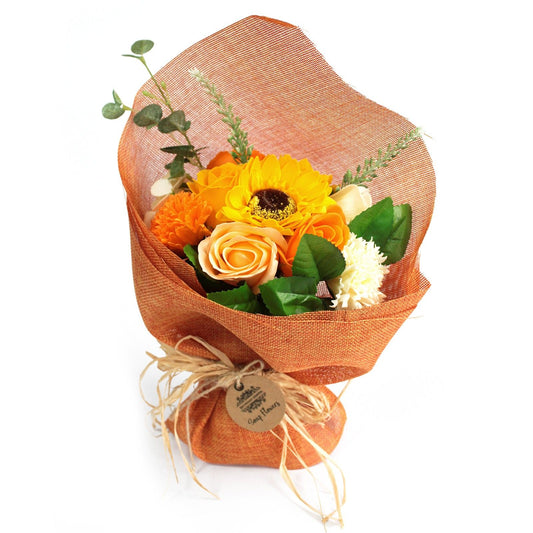 Ramo de Flores de Jabón Artesanal · Naranja Vibrante