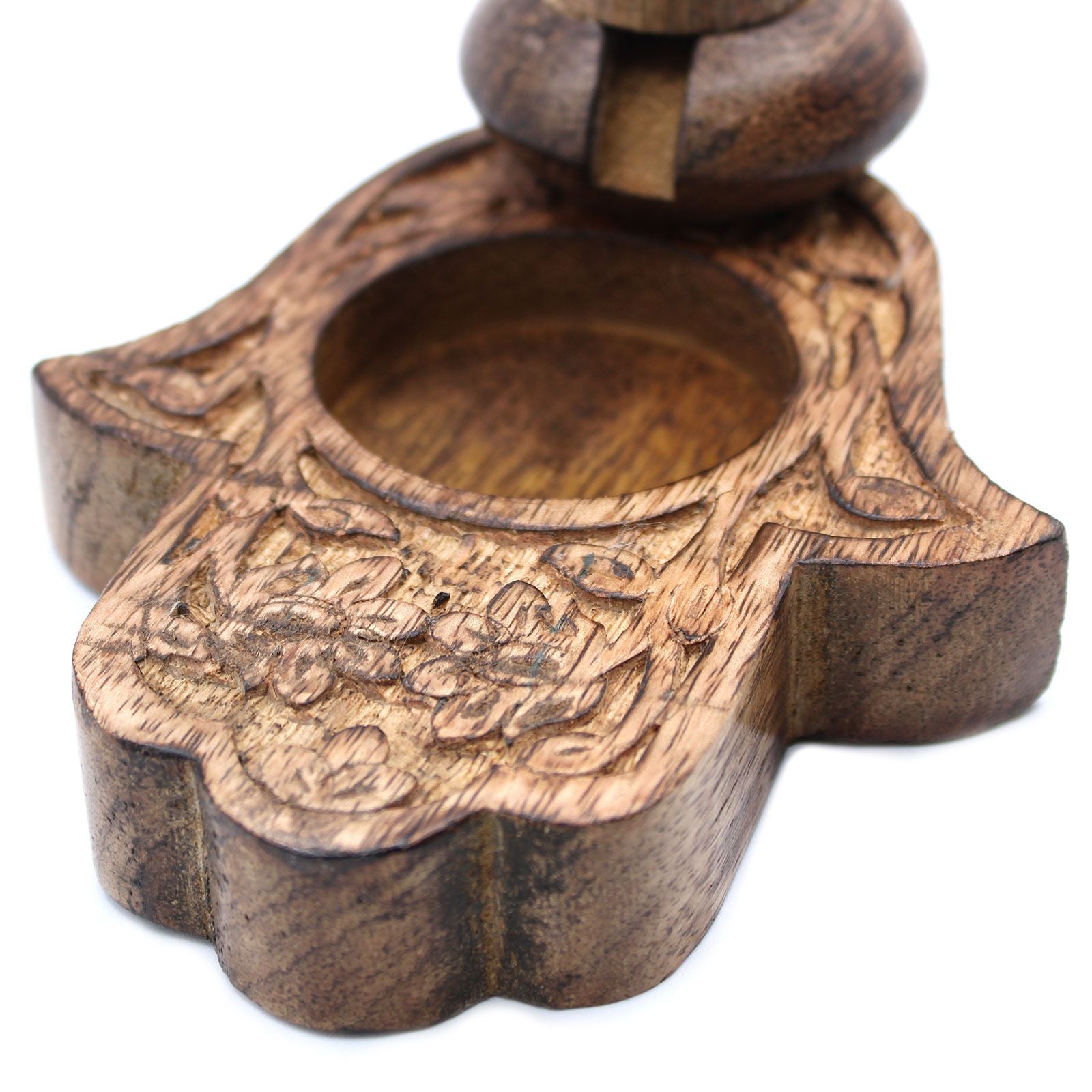 Sm Quemador Inverso Madera de Mango - Hamsa - Quemador de Flujo Inverso de Madera de Mango