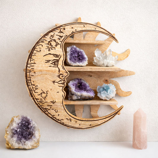 Sun and Moon Rays - Three-Tier Wall Shelf