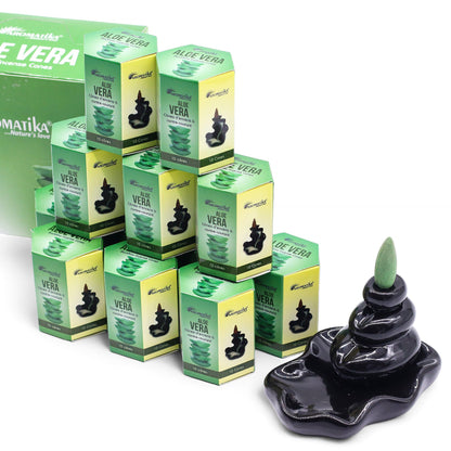 Pack de 10 Incienso Masala Backflow - Aloe Vera