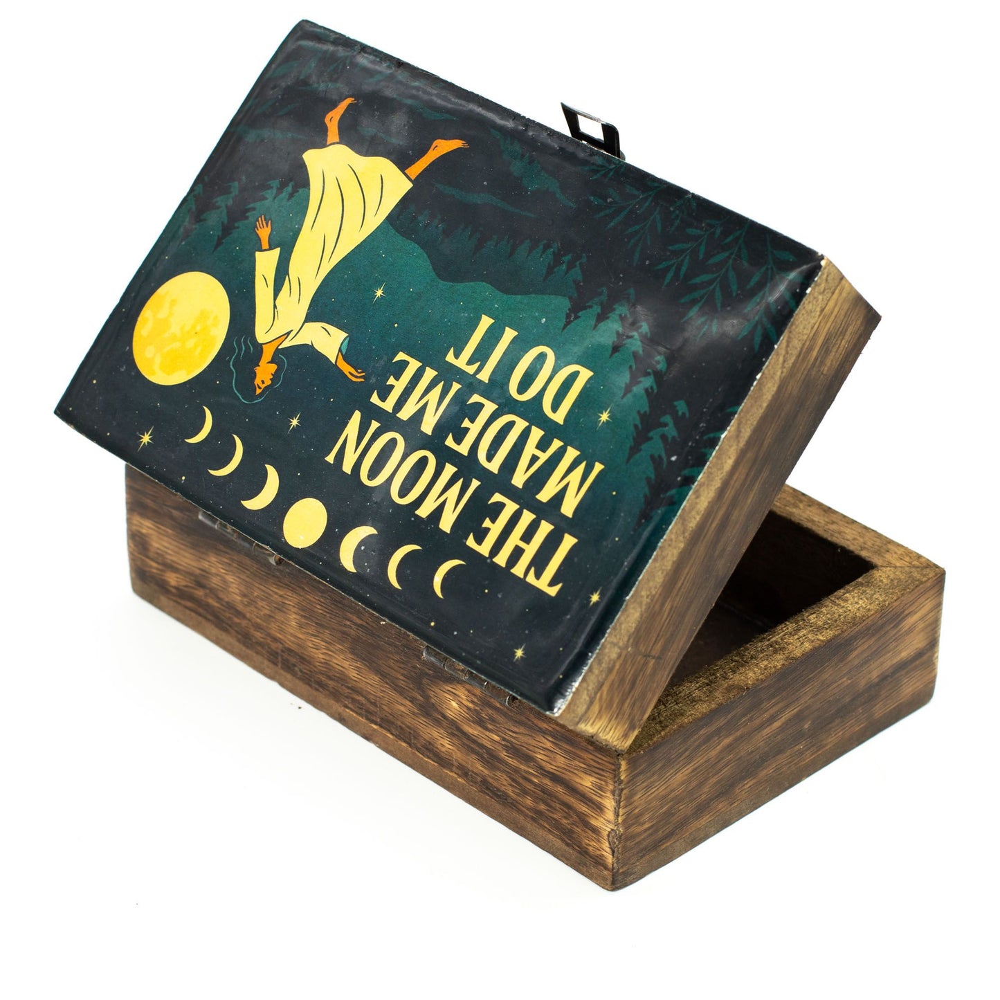 Caja esmaltada mediana - La luna me obligó a hacerlo