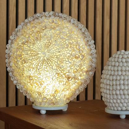 Lámpara Boho de Conchas Marinas - Concha Redonda Grande  - 30 cm