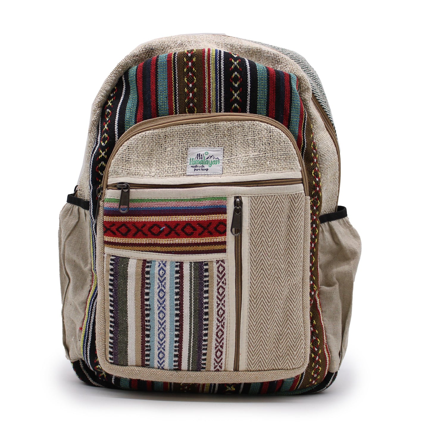 Mochila grande de cáñamo - Estilo cremalleras rectas