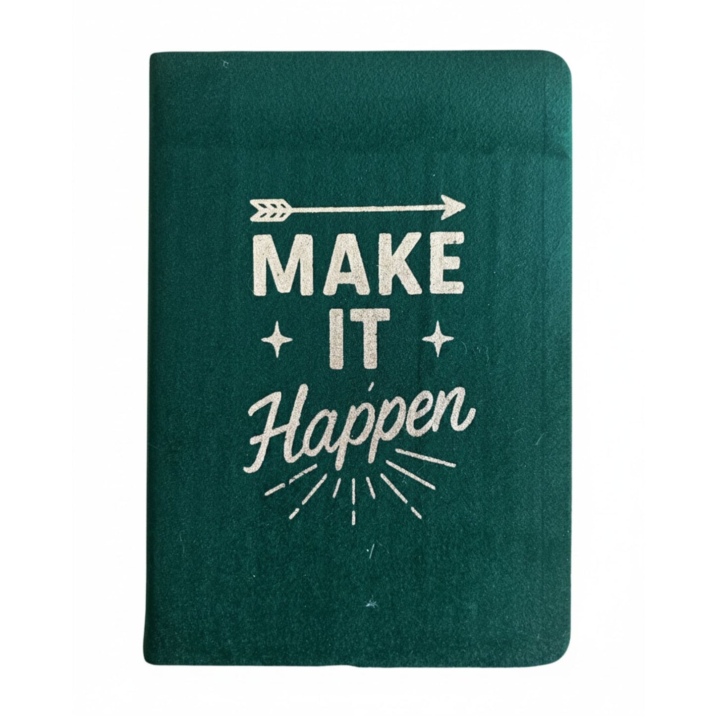Cuaderno de terciopelo verde oscuro - 80 páginas - Haz que suceda