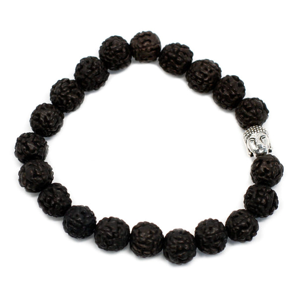 Rudraksha Bracelet Bouddha Japa Mala - Foncé