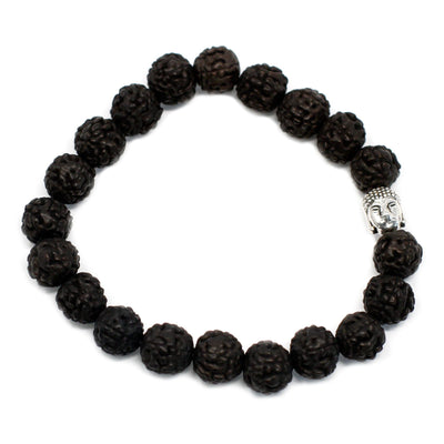 Rudraksha Bracelet Bouddha Japa Mala - Foncé