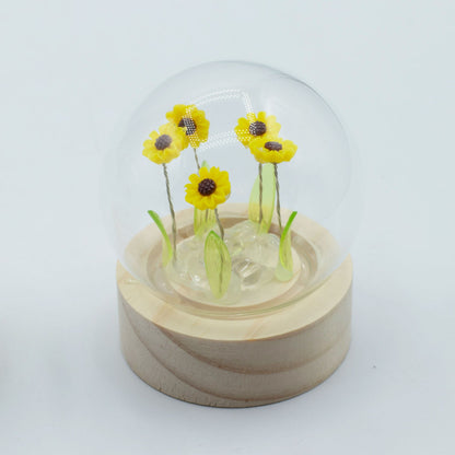 Domo de jardín Floral Glow - 5 girasoles - Batería LED