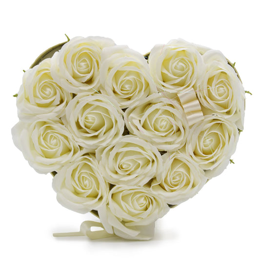 Caja de Regalo - Rosas de Jabón · 13 ud Crema Corazón