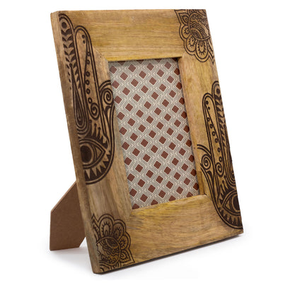 Large Mango Wood Frame (for 13x18cm) 28x23x2cm - Black Hamsa