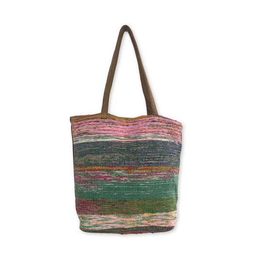 Bolso Grande de Tapetes Reciclados - Tonos Rosa - Bolsos de Tapetes Reciclados