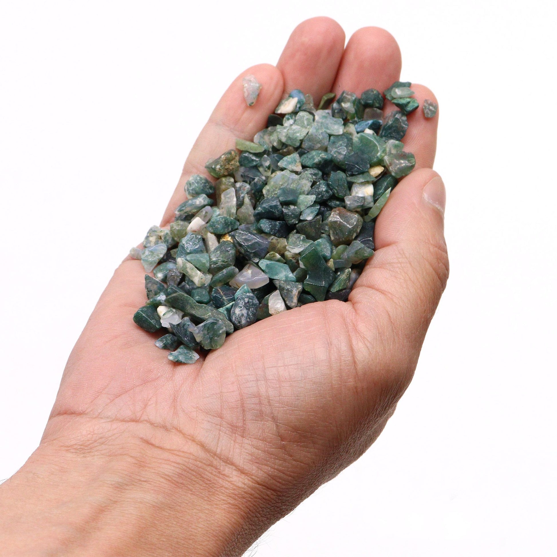 Moss Agate Gemstone Chips Bulk - 1KG - Gemas mixtas