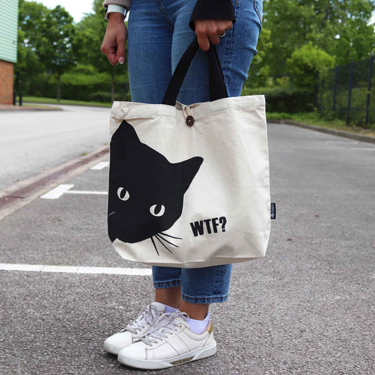 Bolso Básico Icónico - Gato negro - Natural 10 oz (36 x 43 x 10 cm) - Bolso Básico Icónico