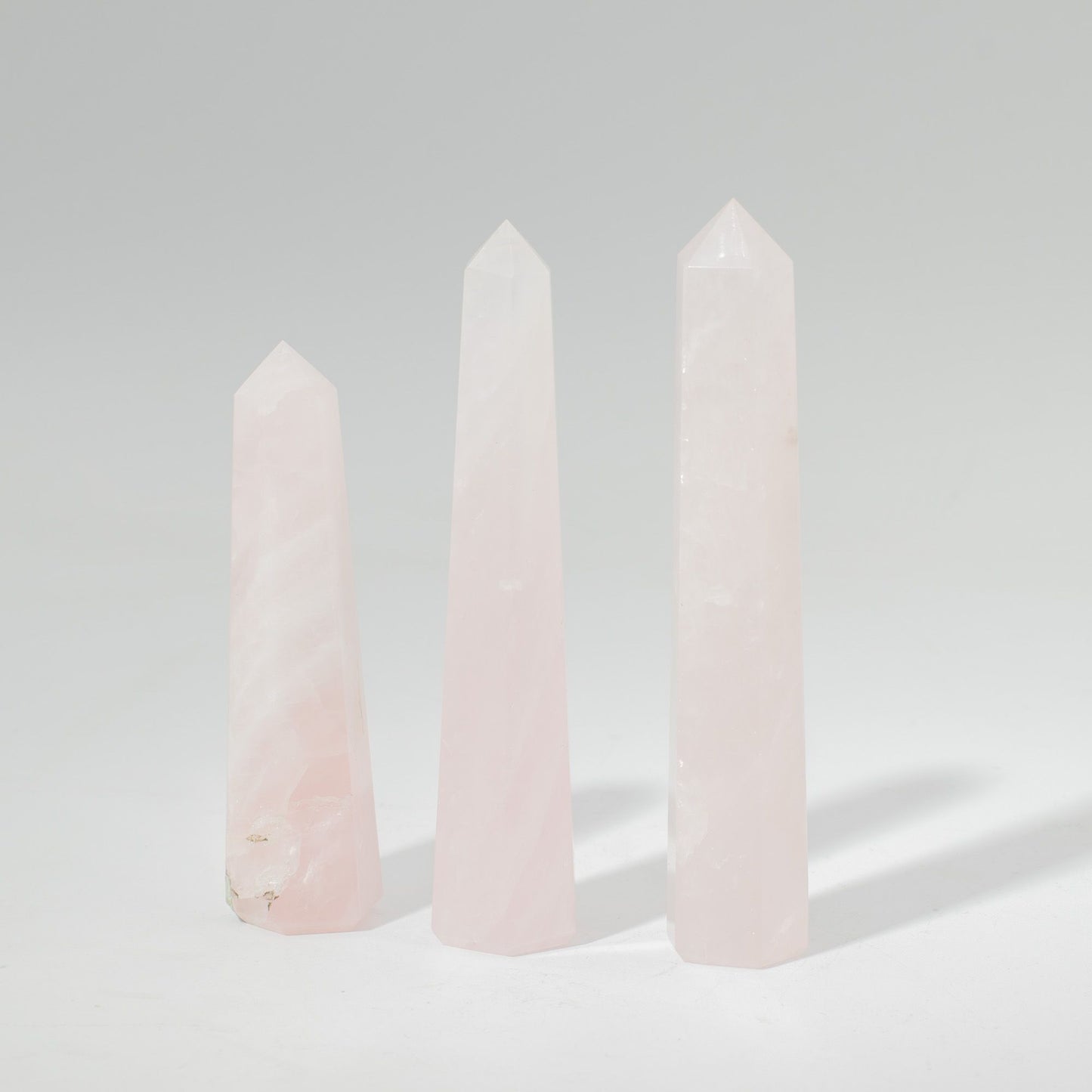 Punta obelisco de seis caras de piedra preciosa aprox. 11 cm - cuarzo rosa
