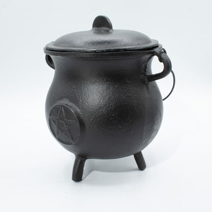 Caldero de hierro fundido extra grande con pentágono de 23x18 cm (al menos 4 kg)