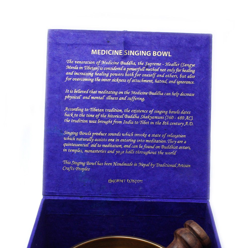 Cuenco tibetano set - Medicina Buda 10cm (min 500gm) - Set de Regalo Tibetano