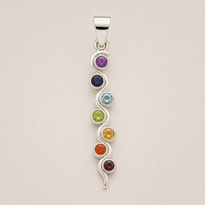 Colgante Devocional Indio - Baño de plata (Cordón de 45 cm) - Chakra de la serpiente