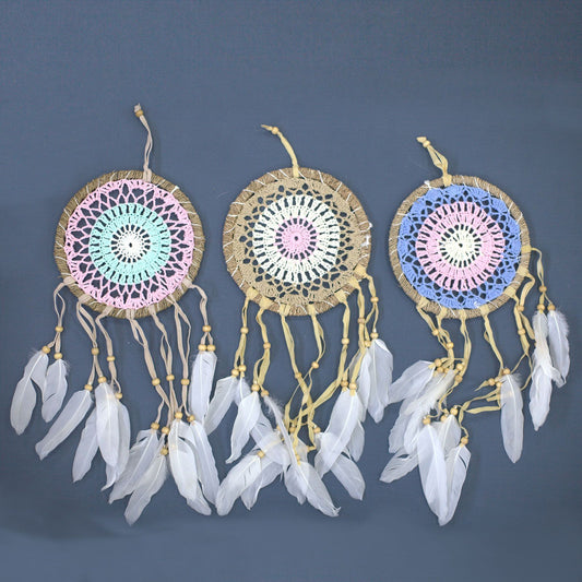 Attrape-rêves en macramé Rose 16cm (Coloris assortis)