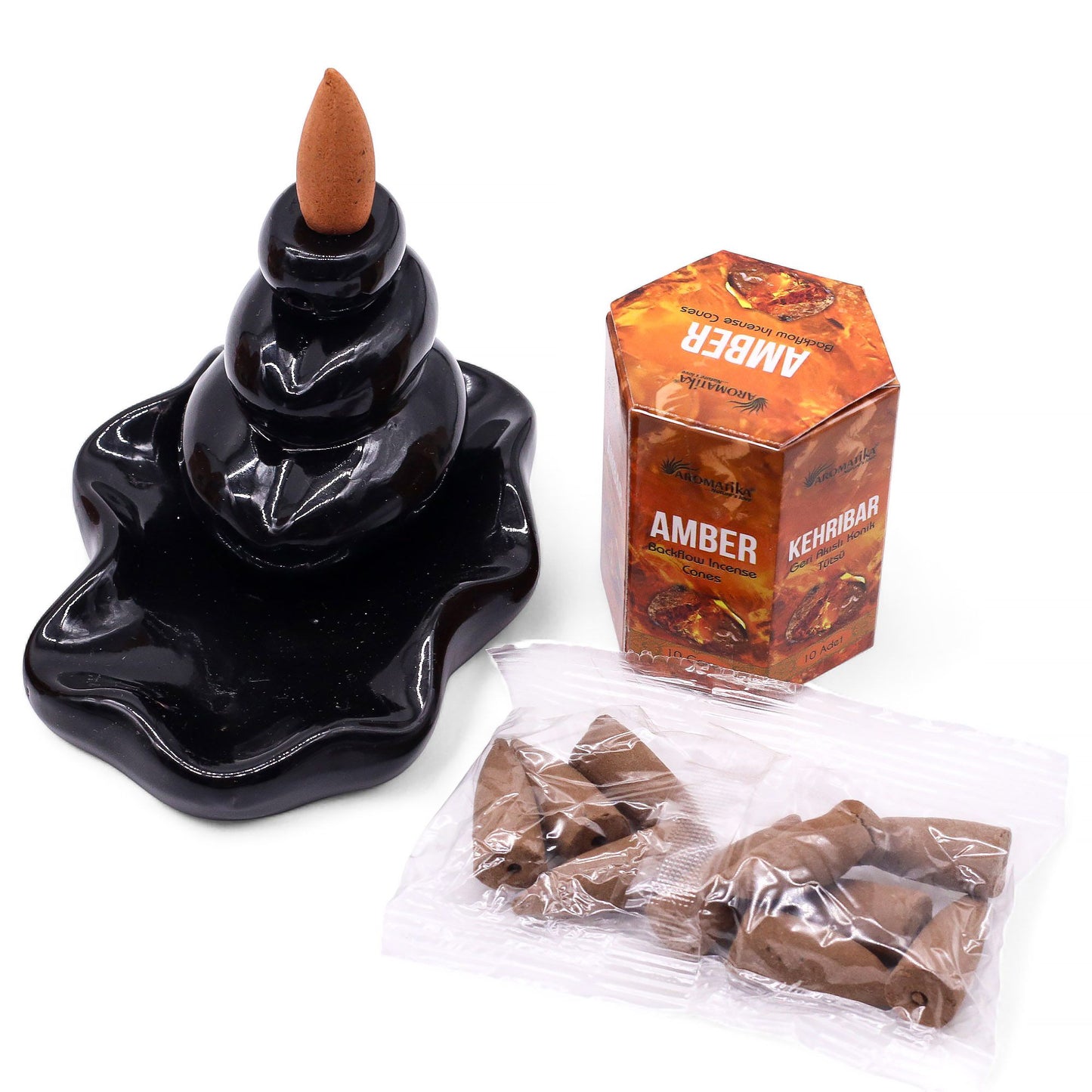 Paquete de 10 Incienso Masala Backflow - Ámbar