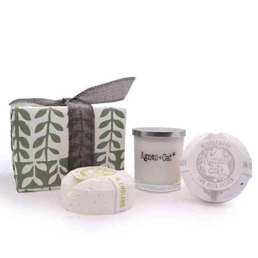 Set de Regalo: Bombas de baño de Windermere & Cítricos + Vela de Luna de Terciopelo | Set de Regalo Agnes+Cat | El Bazar de T