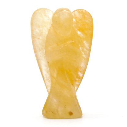 Ángel de piedra preciosa tallada a mano - Aventurina amarilla - Figuras de Piedras Preciosas