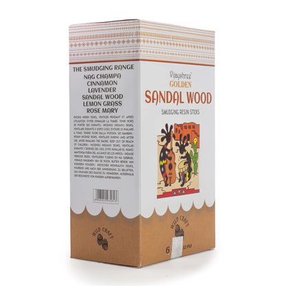 Palitos de resina de sándalo dorado para sahumar - 30 g