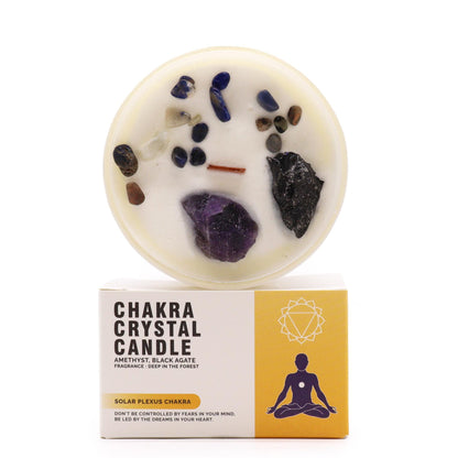 Velas de Cristal de Chakra  -Chakra del plexo solar - Velas de Cristal de Chakras, amatista