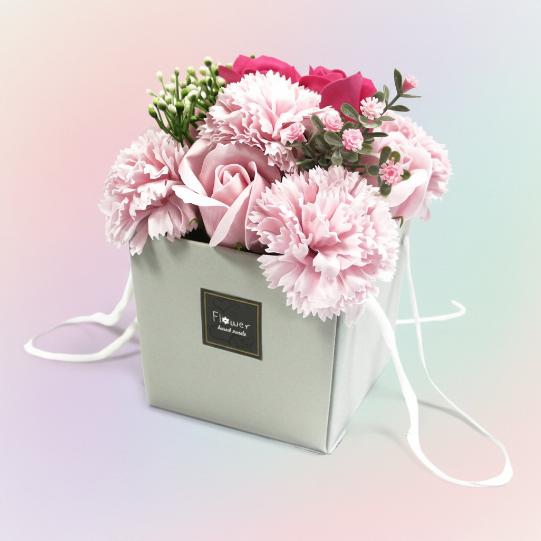 Bouquet Flores Jabón · Rosas Rosas y Clavel