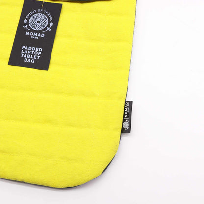 Funda acolchada para portátil de 13 pulgadas - Amarillo loco - Lavado de piedra de 14 onzas