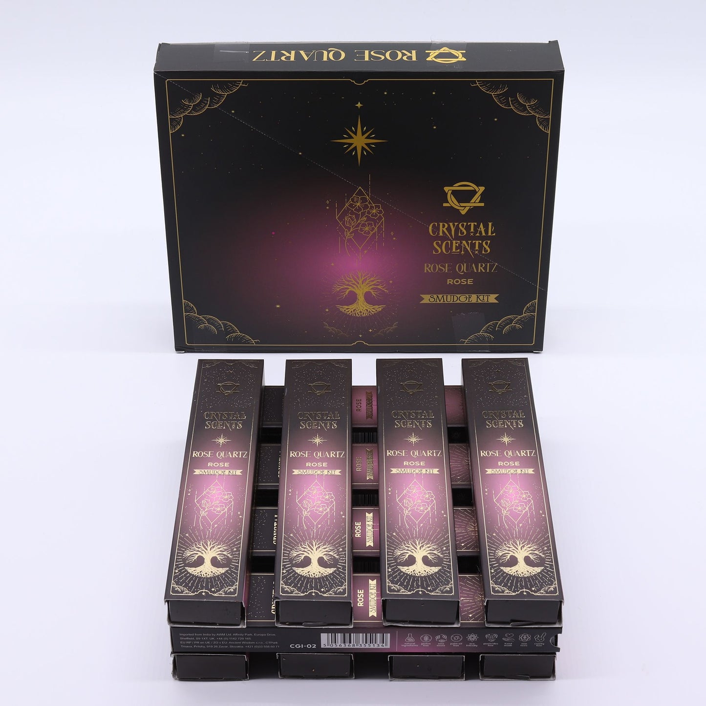 Incienso de purificación con aroma a cuarzo rosa cristal - Rosa - Incienso Smudge de Crystal Scents, Artisan Product