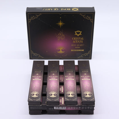 Incienso de purificación con aroma a cuarzo rosa cristal - Rosa - Incienso Smudge de Crystal Scents, Artisan Product