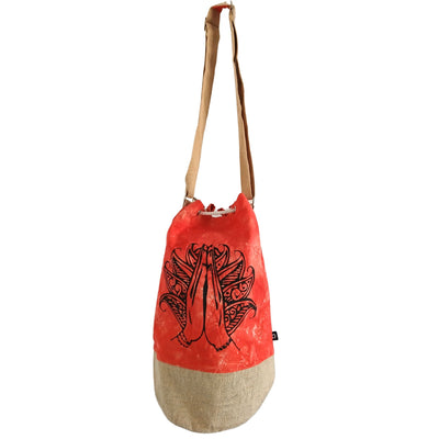 Sac à dos 100% Naturel - Effet Délavé Orange - Main Namaste