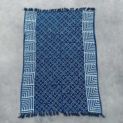 Manta índigo hecha a mano - 170x120cm - Kasba Tiles