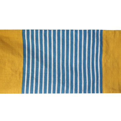 Alfombra India de Algodón - 70x170cm - Amarillo/ Azul