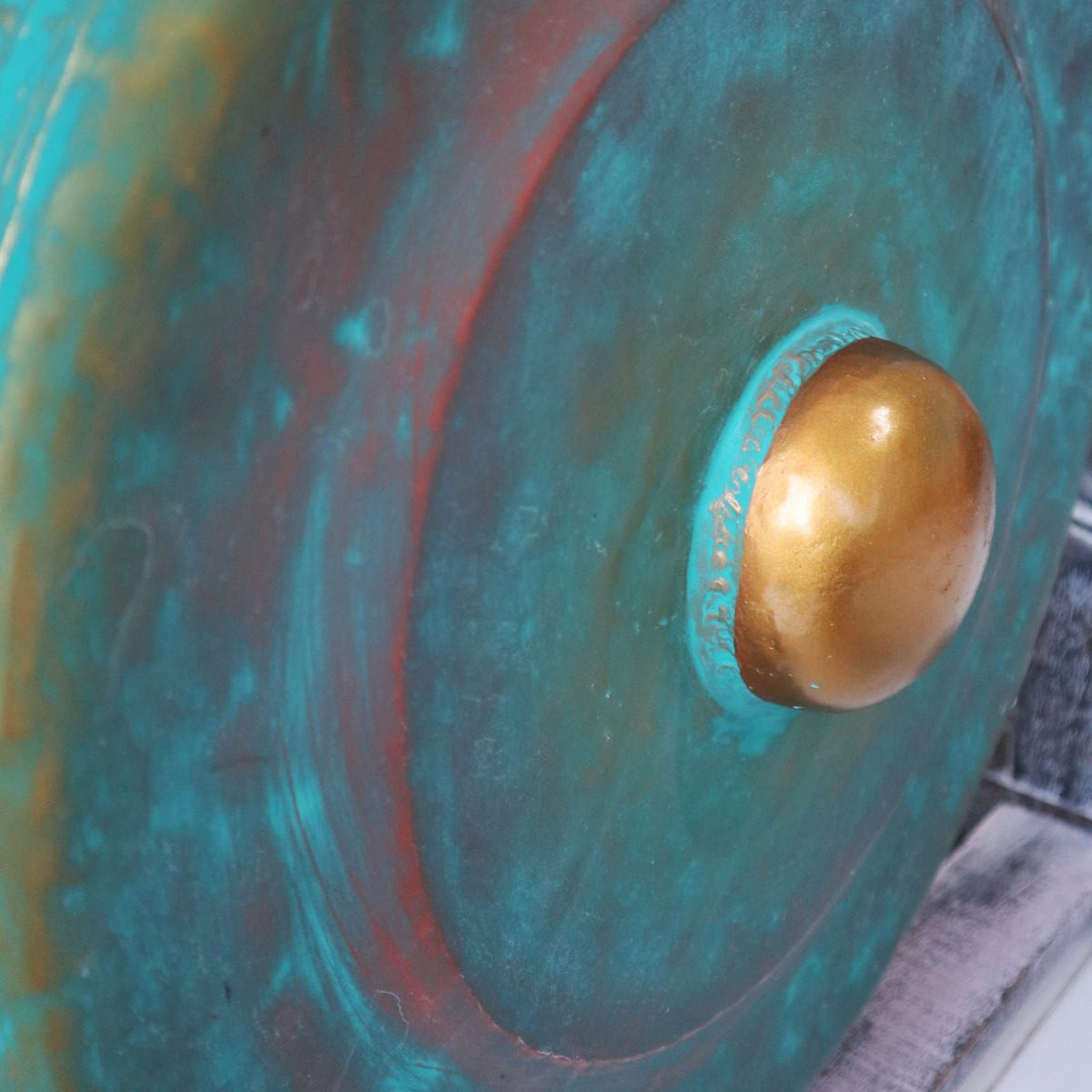 Gong de Meditación Mediano con Soporte - 35cm - Verde - Gong de meditación