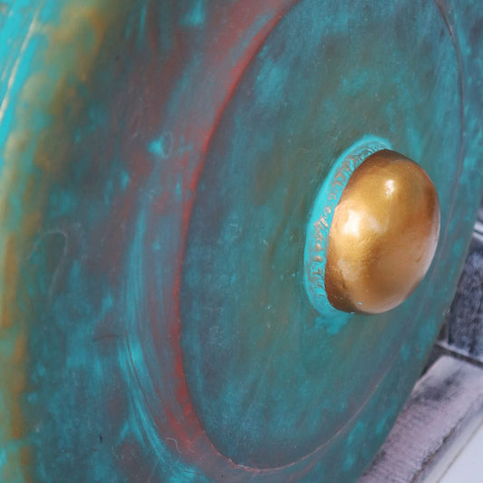 Gong de Meditación Mediano con Soporte - 35cm - Verde - Gong de meditación