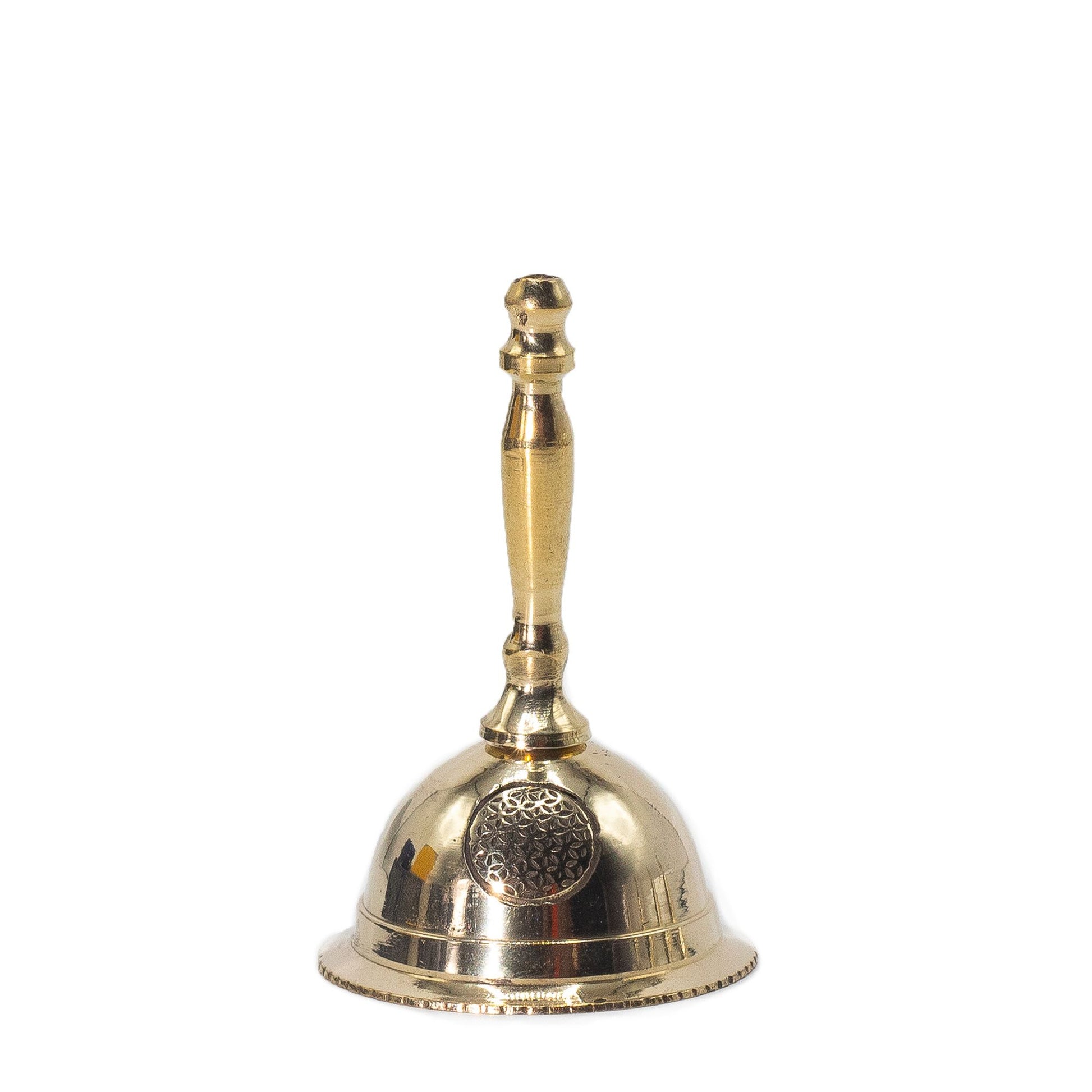 Pequeña campana de latón para altar - Flor de la Vida - Campanas de latón para altar, Artisan Product