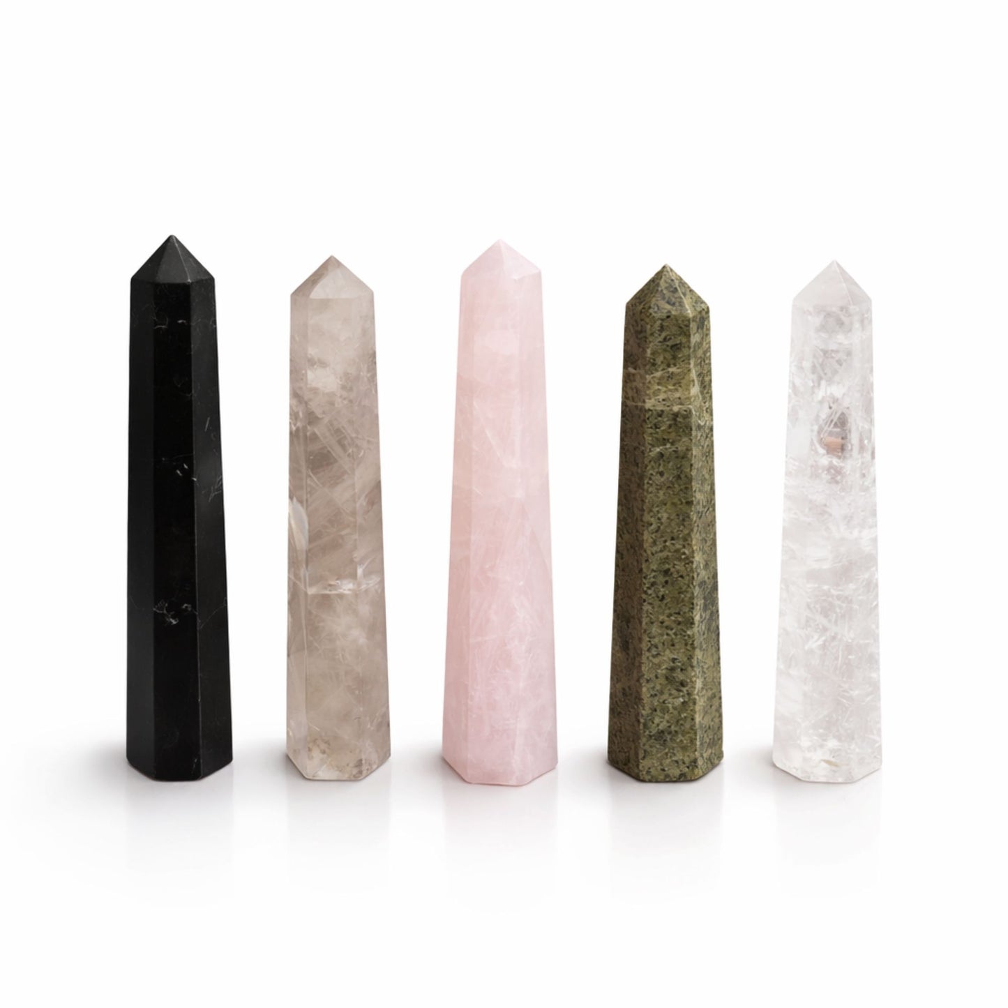 Punta de obelisco de seis caras de piedra preciosa aprox. 11 cm - Cuarzo claro - Puntas del Obelisco de Piedras Preciosas