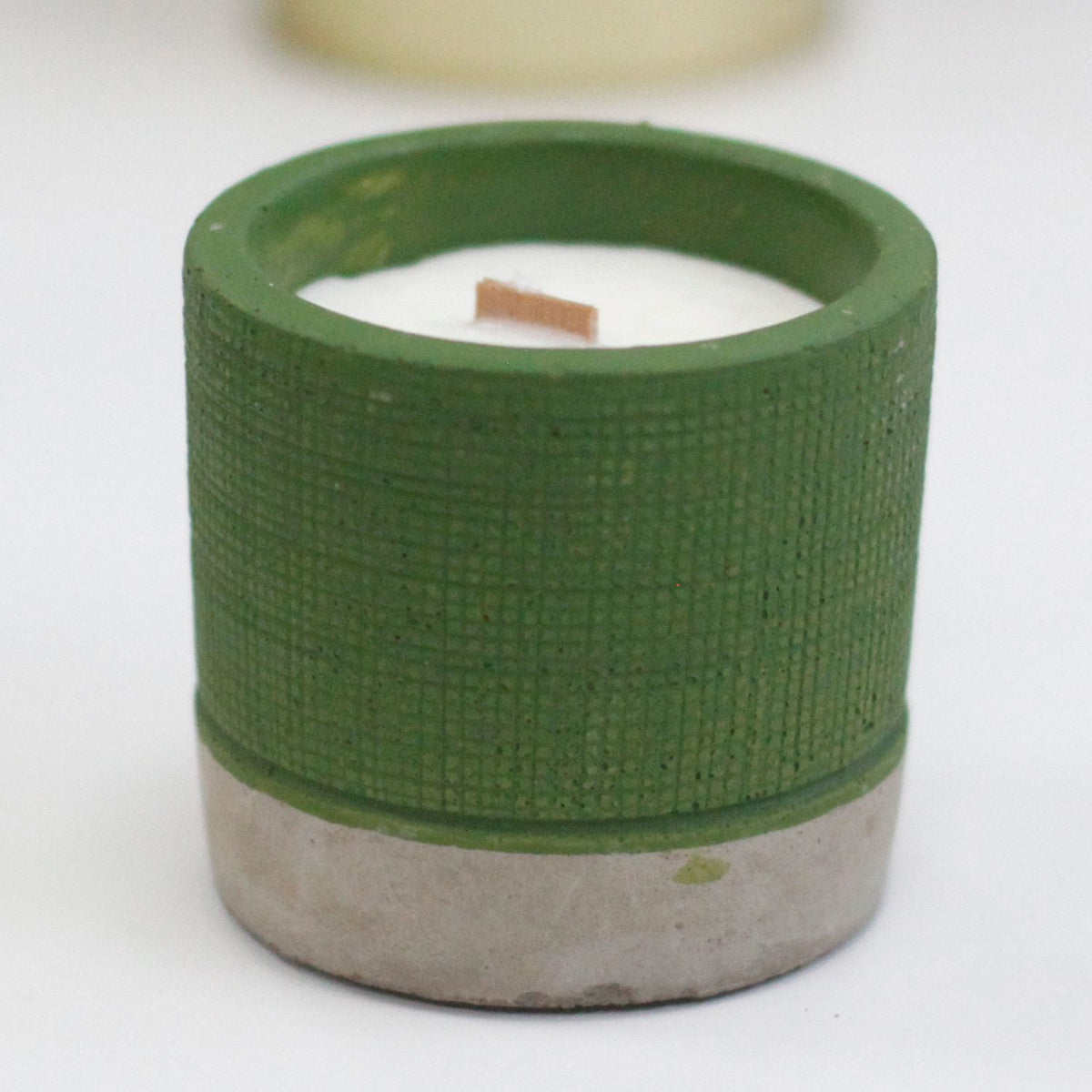 Olla - Verde - Musgo de Mar y Hierbas - Velas de madera de hormigón